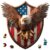 USA 250th Anniversary Wooden Puzzle for Adults, 200pcs American Eagle Puzzle Wooden Jigsaw Puzzle for Adults, Irregular Unique Shaped Wood Puzzle, Challenging Puzzle Gifts for Men & Veterans