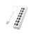 USB Splitter 7 Port USB Data with Individual Switches Power Adapter USB2.0 Extension for Laptop