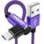 USB to USB C Cable 90 Degree 6FT, Right Angle USB A USBC Cable 2Pack Purple