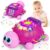 Ussybaby Musical Turtle Baby Toys 6 to 12 Month,Infant Light-up Musical Tummy Time Toy with Phone,Baby Crawling Toys for 7 8 9 12 Months Old,Easter Birthday Girl Gift for 3 4 5 Month+(Pink)
