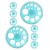 UTHCLO 8pcs Blue Plastic Circle Template for Drawing with Precise Angle Measurement and Multi-Function Features, 4.5′ Round Stencil Geometric Ruler for Geometry Studies and Classroom