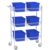Utility Cart with Plastic Baskets, Heavy Duty Rolling Shelf Trolley, Adjustable Wire Rack Organizer for Garage, Workshop, Warehouse, Tiered Design, 3-Tier Storage