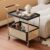 Utility Cart with Storage Basket, Mobile Serving Cart with Lockable Wheels, Multifunctional Storage Table for Kitchen, Living Room, Bar, Office, Easy to Move