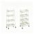 Utility Rolling Cart, 4‑Tier Slim Storage Design, Metal, Lockable Wheels, White