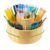 Utoplike Large Bamboo Rotating Pencil Holder, 360° Colored Pen Organizer