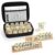uvcany Dominoes Set Adults with 4 Wooden Racks/Trays Double Six Dominoes Travel Set with Portable Case Double 6 Dominoes Set with 4 Tiles Holders 28 Tiles Dominos Set Family Classic Board Games White