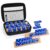 uvcany Dominoes Set for Adults with 4 Wooden Racks/Trays, Double Six Travel Portable Case 6 Tiles Holders, 28 Dominos Family Board Games – Blue