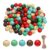 uxcell 240 Pcs 5 Colors Wooden Beads, Round Paint Natural Barrel Wood Beads for DIY Crafts Macrame Jewelry Making, Red & Green Series (16 x 15mm, 4mm Hole)
