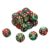 uxcell 24Pcs 6 Sided Colored Standard Dice, 16mm Acrylic D6 Mini Polyhedral Pearl Pattern Two Tone Colors Game Dice Set for Table Games, Red/Green, Gold Point