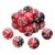 uxcell 24Pcs 6 Sided Colored Standard Dice, 16mm Acrylic D6 Mini Polyhedral Pearl Pattern Two Tone Colors Game Dice Set for Table Games, Black/Red, White Point