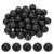 uxcell 50 Pcs Large Hole Dark Brown Wooden Beads, Round Paint Natural Barrel Wood Beads for DIY Crafts Macrame Jewelry Making, (25mm Dia, 5mm Hole)