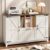 Vabches Lateral File Cabinet with File Drawer, Farmhouse Filing Cabinet with Storage Shelves for Legal/A4/Letter Size Hanging Files, Large Modern Printer Stand for Home Office (Rustic White/Brown)