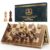 Vahome Magnetic Chess Set for Adults & Kids, 15″ Wooden Folding Chess Boards, Handcrafted Portable Travel Chess Game with Pieces Storage Slots, 2 Extra Queens