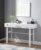 Vanity Desk Features 1 Drawer with Side Metal Glide for Smooth Operation, Offering Storage for Personal Items.