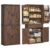 VASAGLE LIRY Collection – Pantry Cabinet, 70.3-Inch Tall Farmhouse Kitchen Storage Cabinet with Barn Doors, Drawer, Tray, Adjustable Shelves, for Kitchen, Dining Room, Hazelnut Brown UBBK364K01