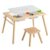 Vasitelan Wood Table and Chair Set, 3 in 1 Table for Art Dining Storage, Sensory Activity Tables with Storage Bins
