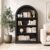 VATROS Arched Bookshelf, 47.6 inch Wood Open Bookcase, Black