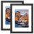 VCK 12×16 Picture Frame 3-Pack – Black Wood Frames with Tempered Glass, Fits 8.5×11 with Mat or 12 x 16 Without Mat, Wall Mount for Living Room Hallway Office