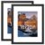 VCK 16×20 Picture Frame 2-Pack – Black Wood Frames with Tempered Glass, Fits 11×14 with Mat or 16 x 20 Without Mat, Wall Mount for Living Room Hallway Office
