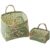vctops 2 Pack Boho Fabric Quilted Storage Baskets for Organizing (Floral K)