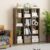 VDNEND Cube Storage Organizer Bookcase, Decorative 11 inch Open Back Cubical Shelf with Thickened Border, Display Bookshelf for Living Room, Home Office, Sturdy Room (Brown, 12 Cube)