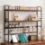 VECELO 2-Tier Desktop Bookshelf, Classic White Metal Desk Hutch with Grid Panel, 45.3 Inch Wide Countertop Storage Organizer for Office & Dorm