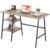 VECELO 43 Inch Computer Desk with Shelves, Writing Desk for Bedrooms, Small Spaces, and Home Offices Modern Gaming Desk for PCs, Laptop Oak Table