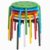 VECELO 6-Piece Stacking Stools for Classroom, 12 Inch Height, Decoration Flexible Seating for Schools, Rainbow