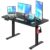 VECELO Electric Standing Desk Adjustable Height, 48 x 24 Inch Computer Desk with Headphone Hook, Memory Preset Gaming Desk, Dual-Motor, Easy Assemble for Home, Office, Black