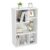 VECELO Modern White Bookshelf, 31.3″ H Freestanding Wide Open Cubby Storage Cabinet, Uneven Compartments, Thickened Board, Fits Large US Textbooks, for Bedroom Dorm Home Office