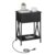 VECELO Nightstand with Charging Station, End Table with Drawers, 2-Tier Bedside Tables with USB Ports & Outlets, Side Table with Storage Shelf for Living Room/Bedroom, Black