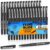 VEESA Felt Tip Pens Black, 32 Pack, Medium Point (0.7mm), Smooth Writing