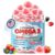 Vegan Omega 3 Gummies for Kids & Adults – 1280mg Liposomal Omega-3 Fatty Acid DHA EPA Supplement – with Vitamin D3, K2, Calcium & Magnesium – Algae, Sugar Free, Mixed Berry Flavor