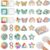 Veirxovenwld 144 Pieces Sensory Stickers for Calm &Anxiety, Storage Box