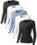 Veldtholos 5 Pack Women’s Underscrub Long Sleeve Shirts Stretchy Crew Neck