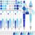 Vellibring 12 Set Christmas Beadable Pens Plastic Bead Pens Winter Snowman Blue Bulk Ballpoint DIY Crafting Pens Making Kit with Pendants Lobster Clasps for Students Teens School Office Supplies
