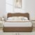 VELOCAVA Full Size Storage Bed Frame with 4 Pull-Out Drawers, Modern Upholstered Boucle Platform Bed with Curved Headboard, Wood Slats, No Box Spring Needed, Brown