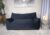 Velveteen 2 Seater Oversized Bean Bag Chair with Armrests, Dark Blue
