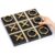 VercanMonth 13.3 x 13.3 Inch Wood Tic Tac Toe Game Board Coffee Table Decor with Gold Color Stainless Steel X/O Black Gold Decorative Tic Tac Toe Games Set Table Top Decor Game Night Adults Travel