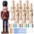 Vercraft 6 Sets Extra Large Christmas Wooden Unfinished Soldier Nutcracker 15 Inch DIY Blank Unpainted Nutcracker Soldier Figures with Fake Beards and Brushes for Xmas Craft Decor
