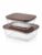 Verdara 4-Piece Glass Food Storage Containers with Acacia Wood Lids, Assorted Sizes, 2 × 35 oz + 2 × 21 oz Nesting Rectangular Glass Meal Prep Set, Borosilicate, BPA-Free Plastic-Free, Aesthetic