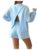 Verdusa Women’s 2pc Oversized Mock Neck Lightweight Sweatshirts Short Sets