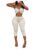 Verdusa Women’s 2 Piece Polka Dots Matching Sets Crop Halter Tops with Capri Pants Summer Outfits White Small