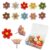 verkelly 30 Pcs Flower Push Pins, Cute Push Pins for Bulletin Board, Decorative Thumb Tacks 10 Colors, Office School Home Supplies (Colorful)