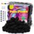 Veroave Black Pom Poms,150PCS 1 Inch Pom Poms for Crafts, Puff Balls, Arts and Craft Pom Pom Balls for DIY Art Creative Crafts Decorations