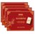 Veroral 4 Pcs 2026 Mahjang Card, MahJangg Cards 2026, Large Print and Easy to Read Cards, Ma Jongg Rule Card Set for Mah Jang Beginners & Christmas Gatherings (Red)