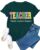 VERYNEAT Teacher Shirt for Women Teach Teaching T-Shirts Casual Teacher Life Short Sleeve Tops Green