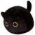 Vestamore Cute Black Cat Pillow, Kawaii Stuffed Animals with Golden Eyes and Short Tail, Soft Polyester Fiber Squishy Plushies, Companion for Kids