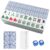 VETEB American Mahjong Tile Set Elegant Blue Floral White Ornamental Chinoiserie 166 Acrylic Mahjong Tiles 1.4″ Large Mahjong Game Set with Bag and Accessories for Gift Travel Party