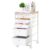 VEVOR Rolling Cart with Drawers, 5 Drawer Storage Organizer, Mobile Utility Cart with Wood Top, Steel Frame, Universal Casters & 2 Brakes, for Office, Classroom, Craft Supplies, Bedroom, Makeup, White